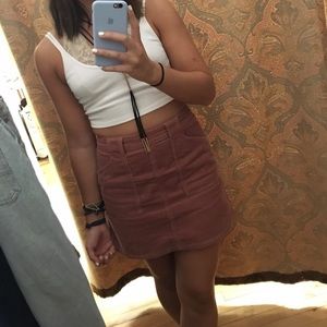 Pink corduroy skirt